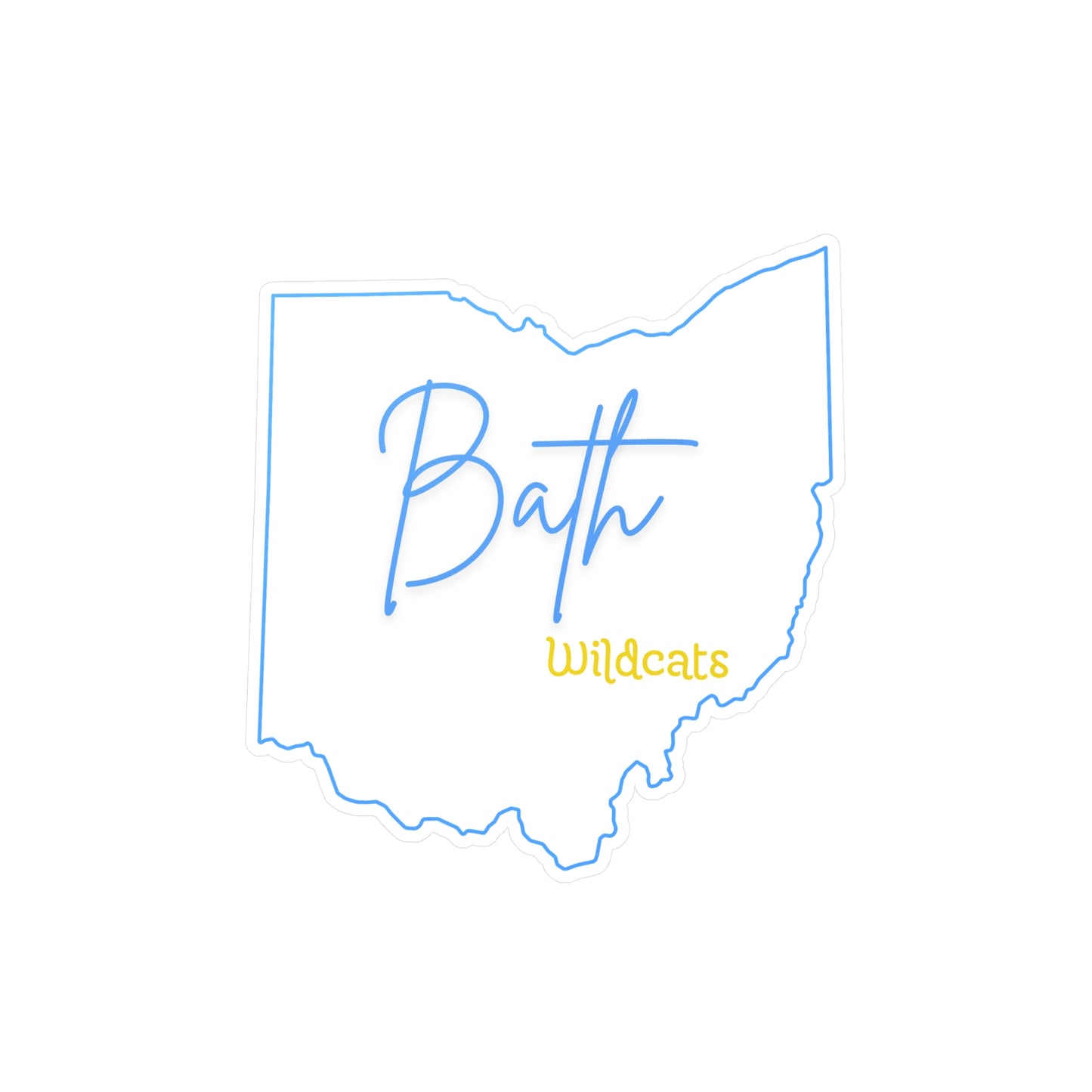 Bath White Vinyl Decals