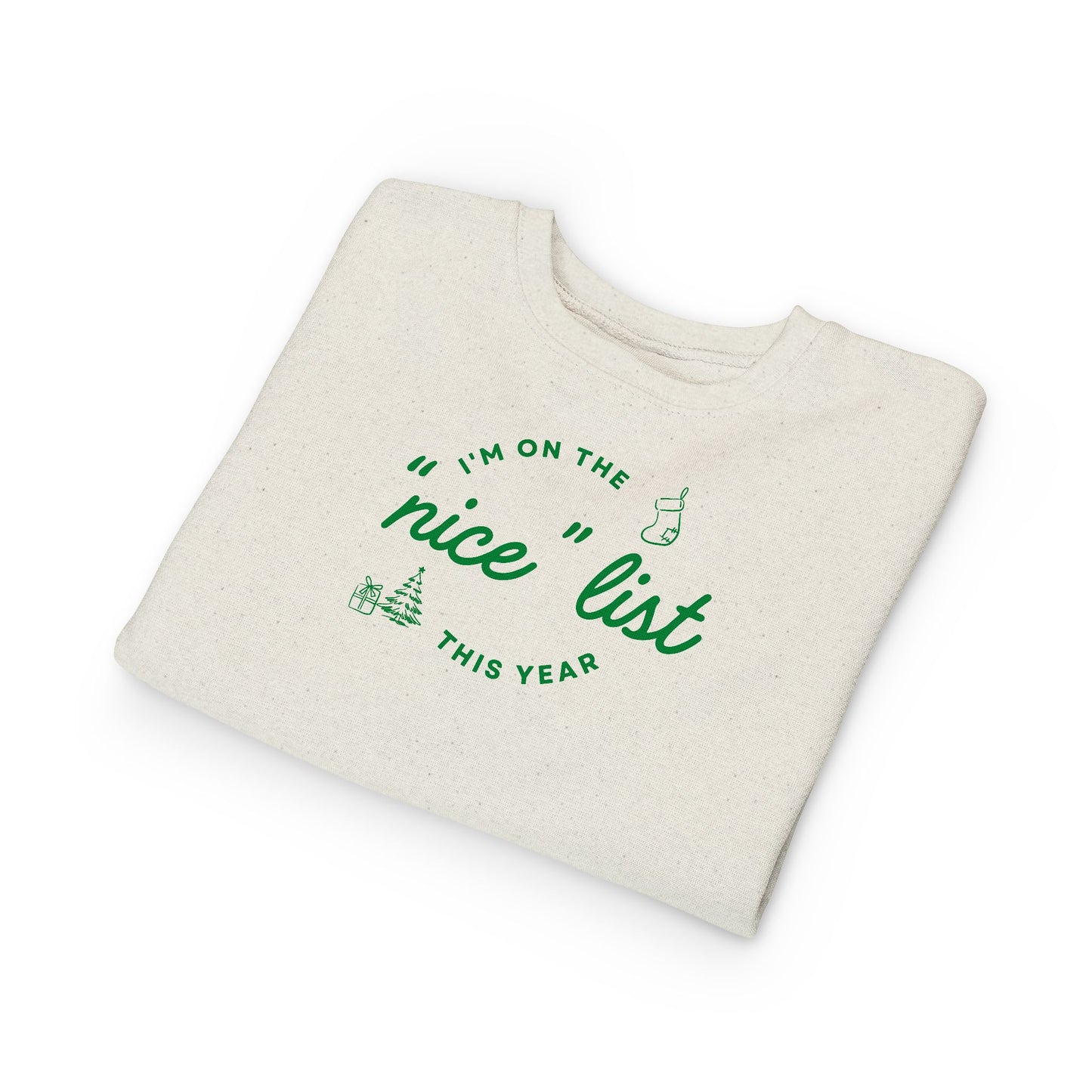 Toddler "Nice" List Rabbit Skins Crewneck