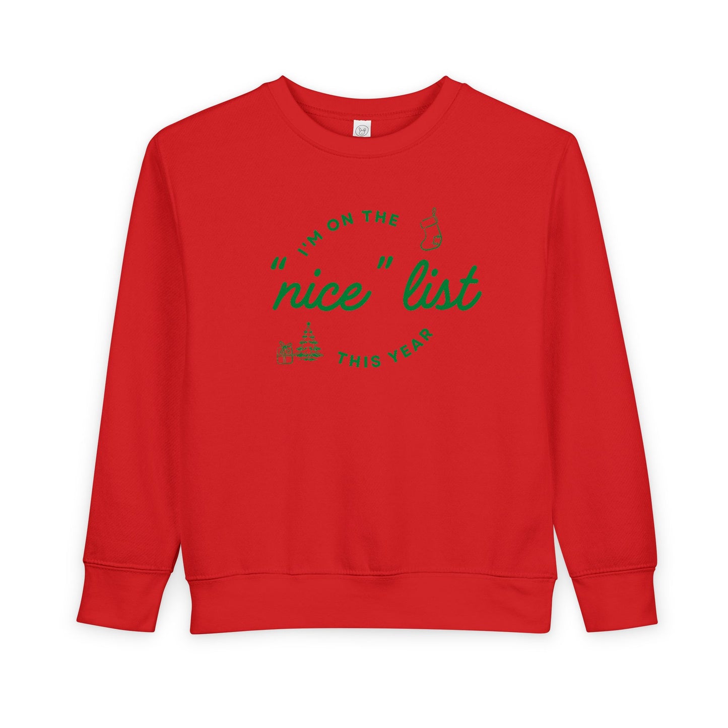 Toddler "Nice" List Rabbit Skins Crewneck