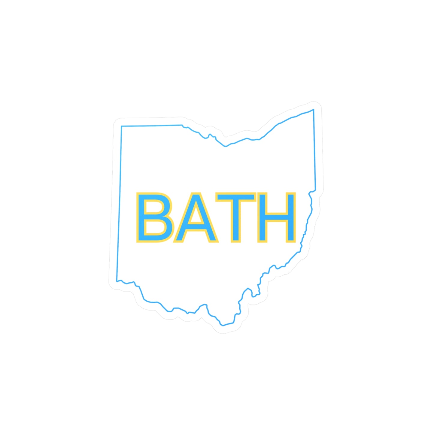 Bath Block White Vinyl Decals