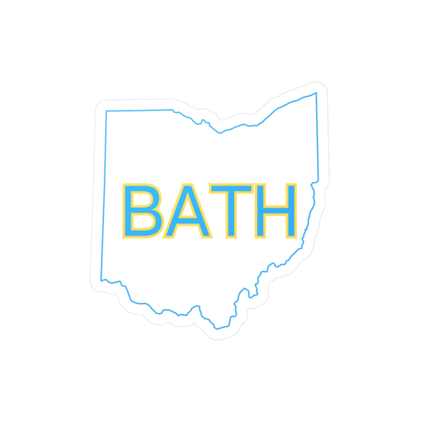 Bath Block White Vinyl Decals