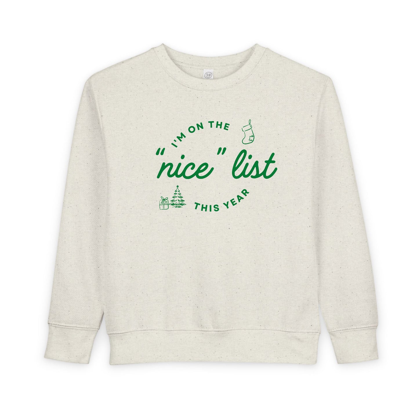 Toddler "Nice" List Rabbit Skins Crewneck