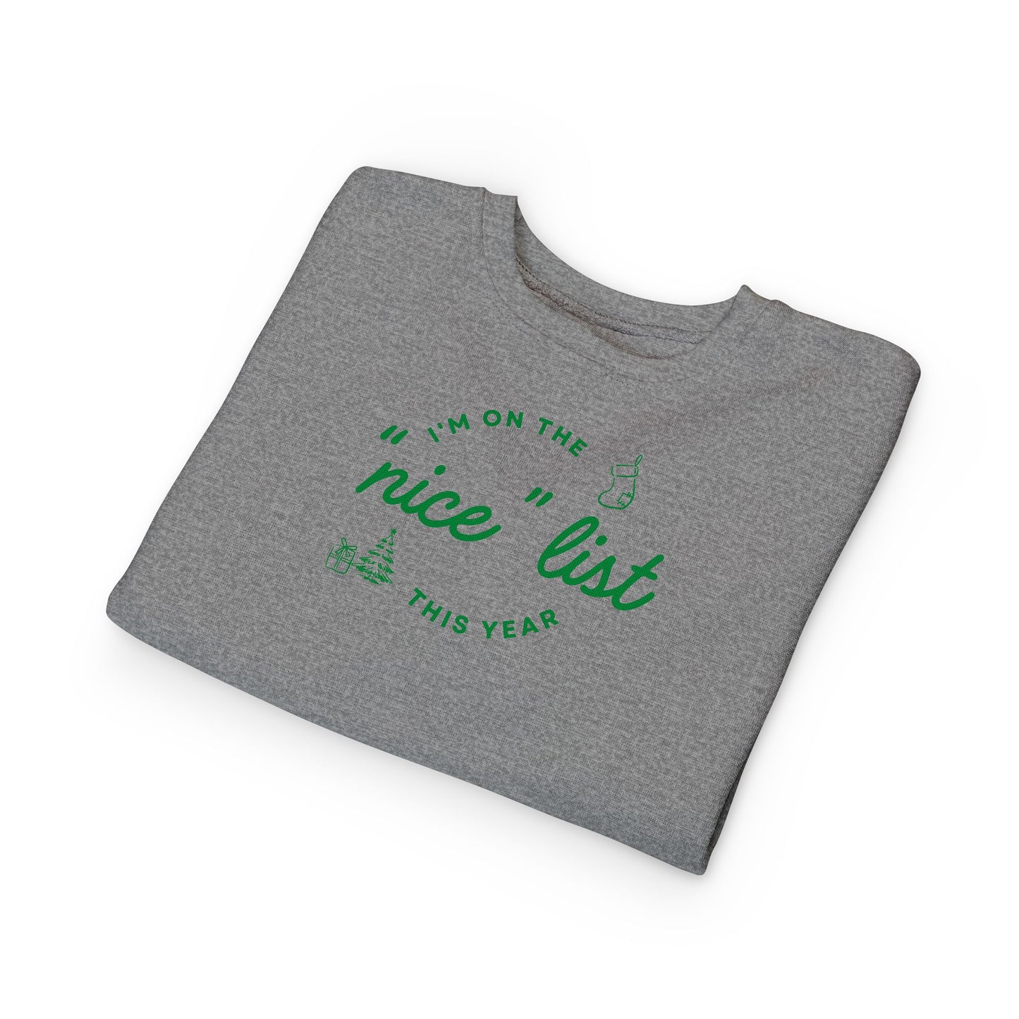 Toddler "Nice" List Rabbit Skins Crewneck