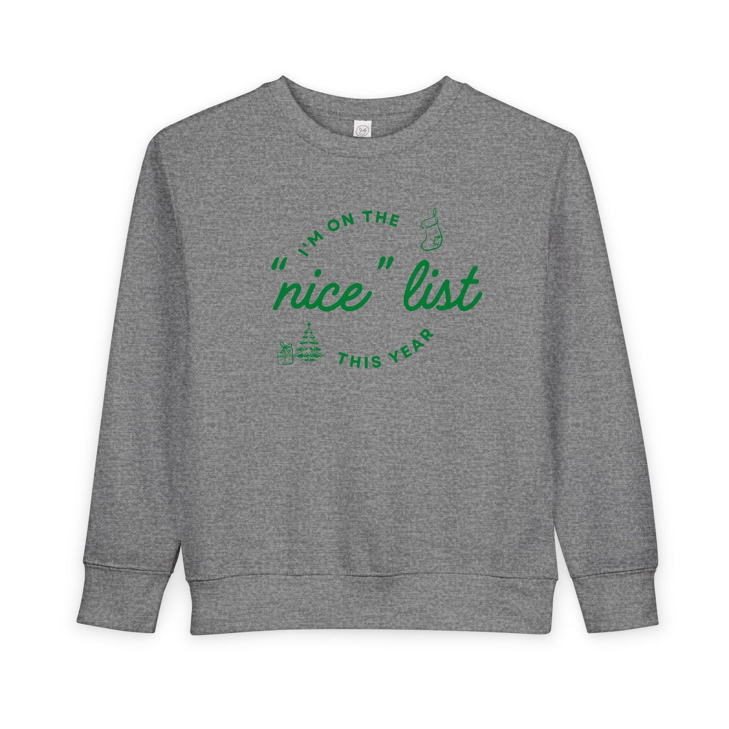 Toddler "Nice" List Rabbit Skins Crewneck