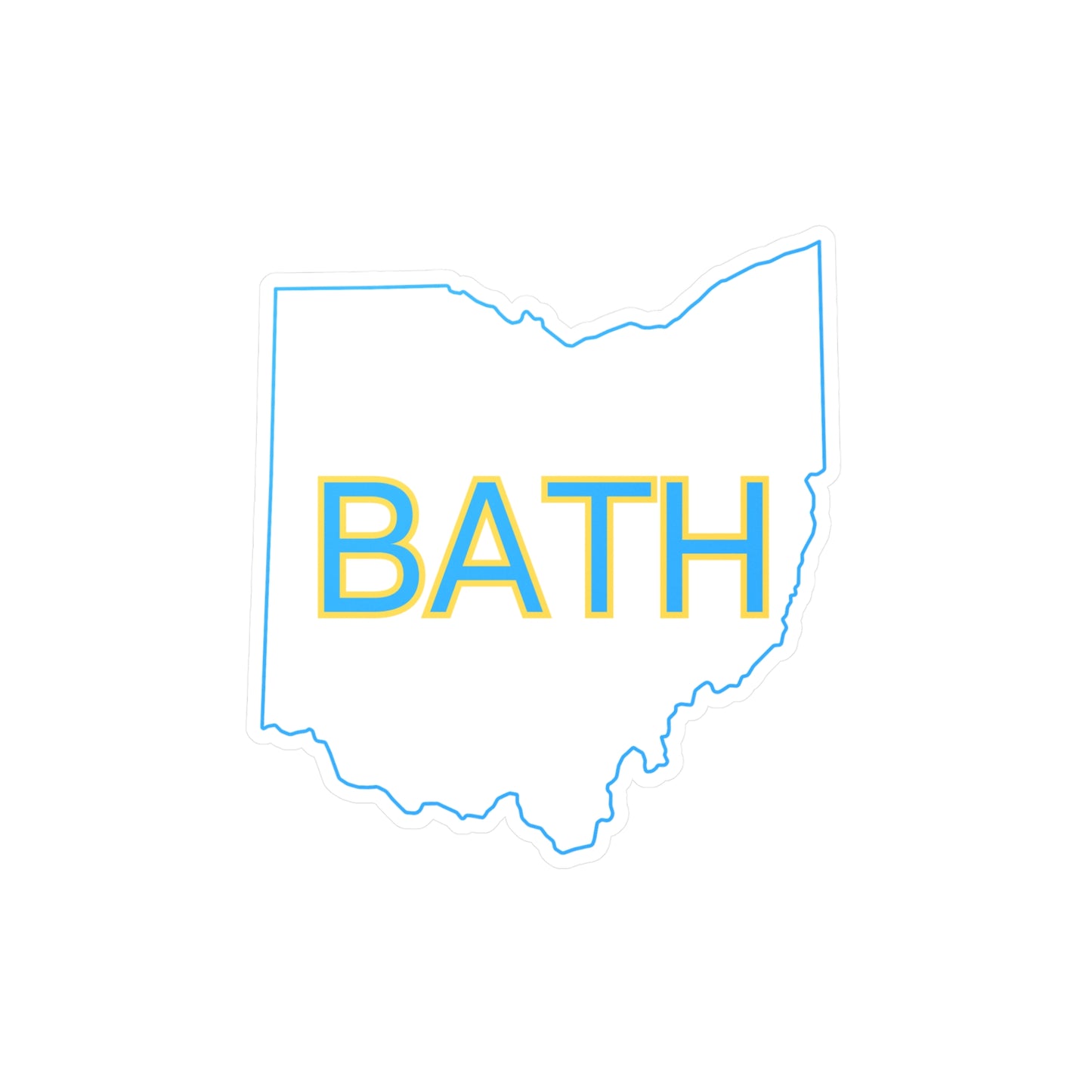 Bath Block White Vinyl Decals