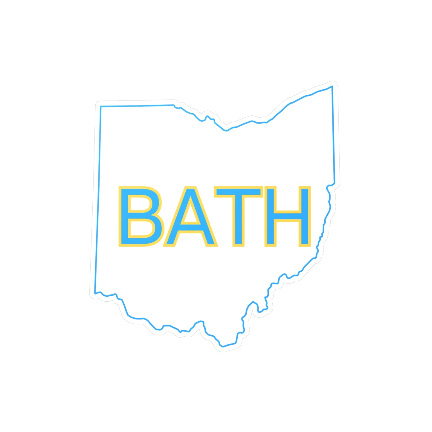 Bath Block White Vinyl Decals