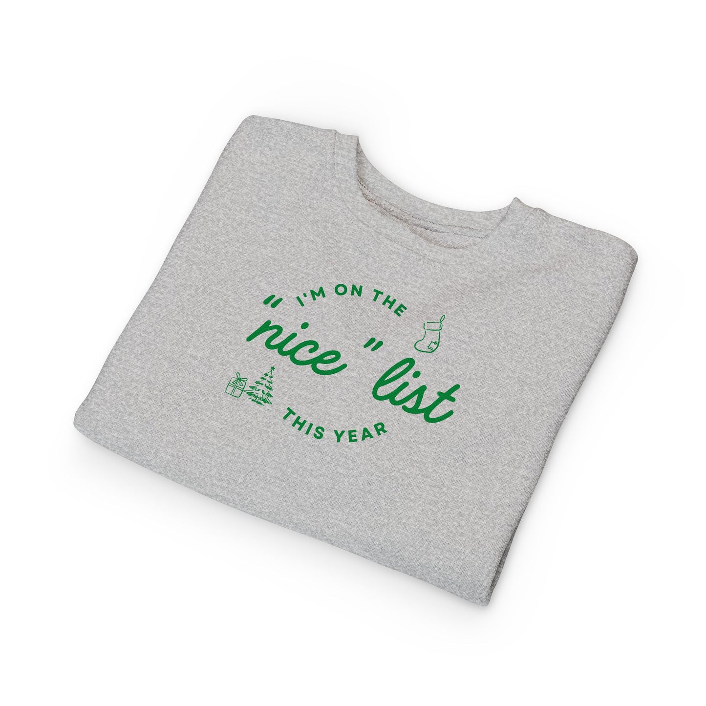 Toddler "Nice" List Rabbit Skins Crewneck
