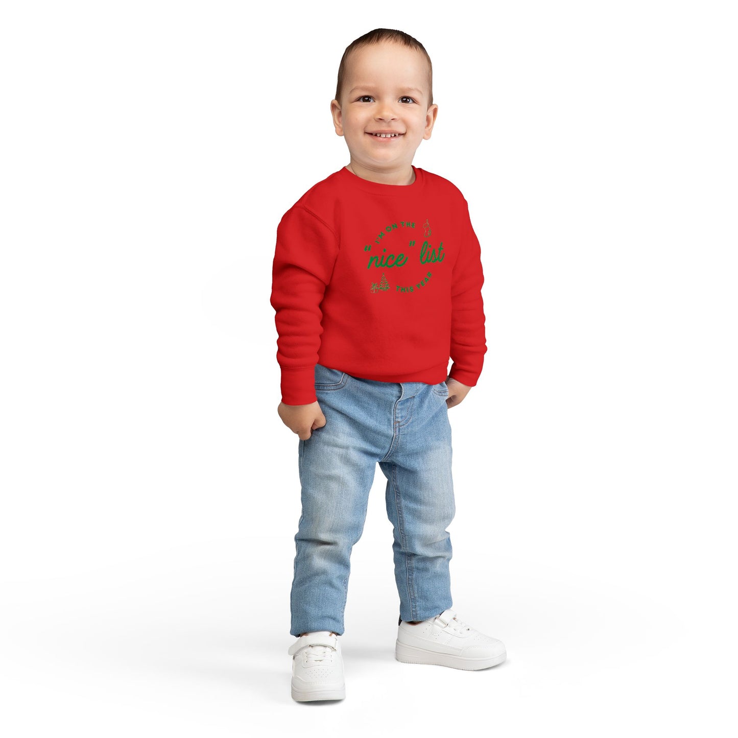 Toddler "Nice" List Rabbit Skins Crewneck
